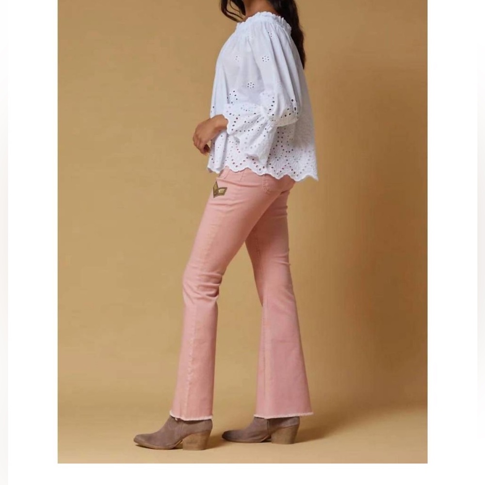 Scandal Italy Off-the-Shoulder Buttercup Eyelet Lace Blouse w Scalloped Hem - Picture 15 of 15